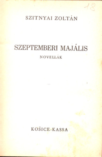 Szitnyai Zoltn - Szeptemberi majlis