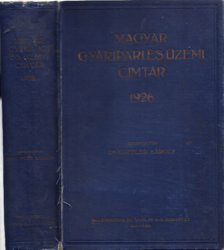 Dr.Koffler Kroly - Magyar gyripari s zemi cmtr 1926