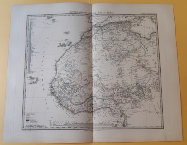 Afrika: Mittel- & Nord - Afrika, Westl. Theil. Stieler's Hand-Atlas No. 69, 1 : 12.500.000 (ca. 48 x 39 cm) t�rk�p