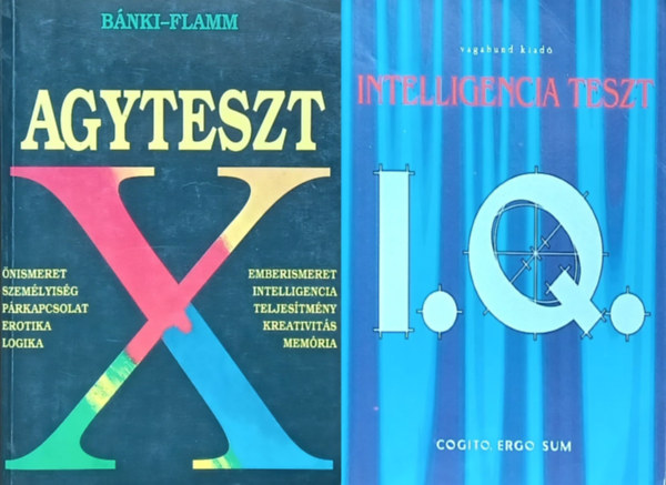 2 db I.Q. teszt knyv: IQ - Intelligencia teszt - Agyteszt (nismeret-Szemlyisg-Prkapcsolat-Erotika-Logika)