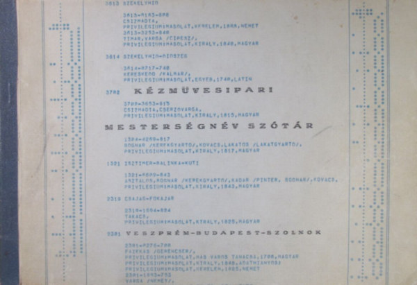 Nagy Lajos - Kézművesipari mesterségnév szótár. Magyar-latin-német, latin-magyar-német, német-magyar-latin nyelven