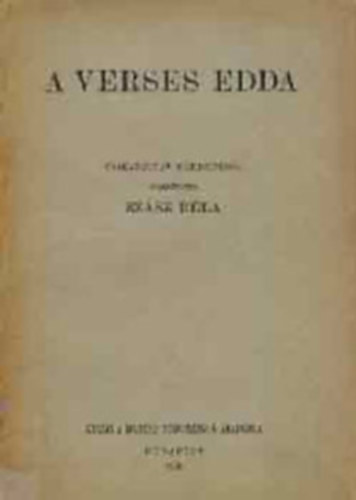 Szsz Bla  (ford.) - A verses Edda