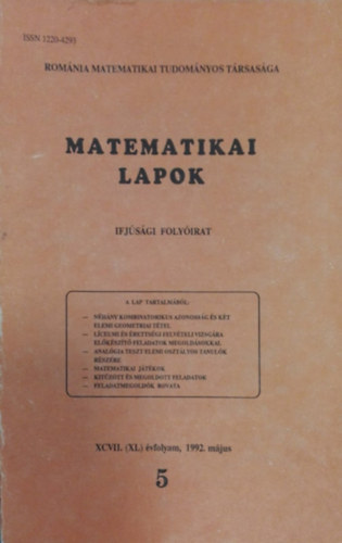 Matematikai lapok 5 - Ifjsgi folyirat 1992. mjus