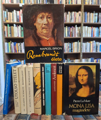 Pierre La Mure, Henri Perruchot, David Weiss, Zolt�n P�ter, Bar�t Endre, P. La Mure, Gladys Schmitt, Majt�nyi Zolt�n, Felix Timmermans, Marcel Brion - 10 db �letrajzi m� 11 k�tetben, K�NYVMENT� AJ�NLAT: Mona Lisa mag�n�lete, Renoir �lete, A velencei Tiziano �lete, �g �s F�ld k�z�tt, �lt harminch�rom �vet, Moulin Rouge, Rembrandt I-II. Utols� �t�let, Pieter Bruegel szenved�lyes