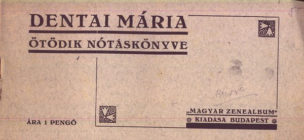 Dentai Mária ötödik nótáskönyve