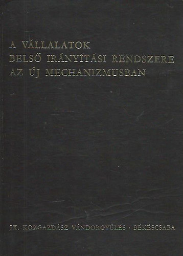 Csnyi Lrnt Balzsy Sndor - A vllalatok bels irnytsi rendszere az j mechanizmusban