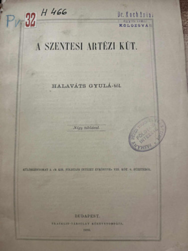 Halav�ts Gyula - A szentesi art�zi k�t