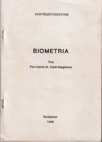 Perczeln dr. Zalai Magdolna - Biometria (Kzirat)