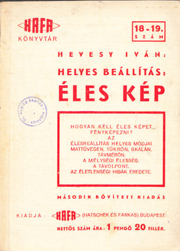 Hevesy Ivn - Helyes bellts - les kp (HAFA knyvtr, 2.bvtett kiads)