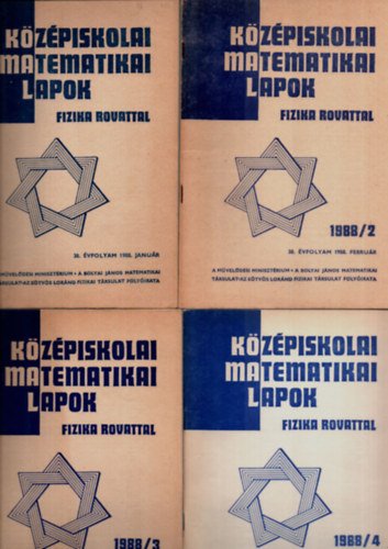 Fried Ervinn�  (szerk.) - K�z�piskolai matematikai lapok fizika rovattal (1988. 1-10. sz�m teljes �vfolyam.)