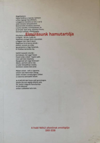 Elmúlásunk hamutartója - A Fedél Nélkül alkotóinak antológiája 1993-2018 - 4. kötet