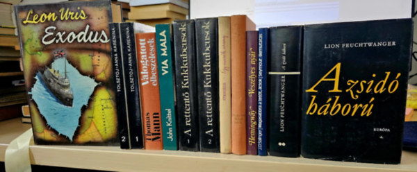 Lev Tolsztoj, Thomas Mann, John Knittel, John Steinbeck, Charles Dickens, J. D. Salinger, Ernest Hemingway, Lion Feuchtwagner Leon Uris - 10db vil�girodalmi m�, K�NYVMENT� AJ�NLAT: Exodus+ Anna Karenina I-II+ Mann elbesz�l�sek+ Via mala+ A rettent� Kukkubeusok I-II+ Egy mar�k arany+ Neh�z id�k+ Vesz�lyes ny�r+ A zsid� h�bor� I-II+ Magasabbra a tet�t �csok - Seymour: B