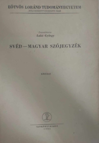 Lakó György - Svéd-magyar szójegyzék