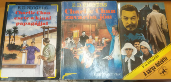 Earl Derr Biggers - 3 db Charlie Chan krimi: A sárga detektív + Charlie Chan esete a kinaí papagájjal + Charlie Chan zavarba jön