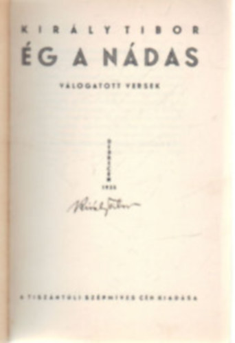 Kir�ly Tibor - �g a n�das