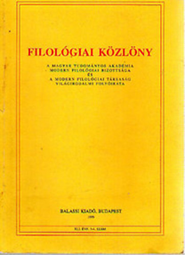 Filol�giai K�zl�ny XLI. �vf. 3-4 sz�m 1995.