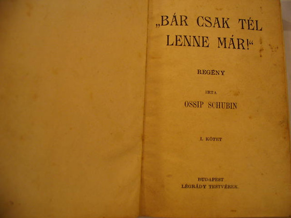 Ossip Schubin - Br csak tl lenne mr