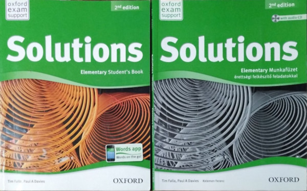 Tim Falla - Paul A Davies - Solutions (Second Edition) - Elementary Student's Book + Munkafzet rettsgi felkszt feladatokkal (2 ktet)