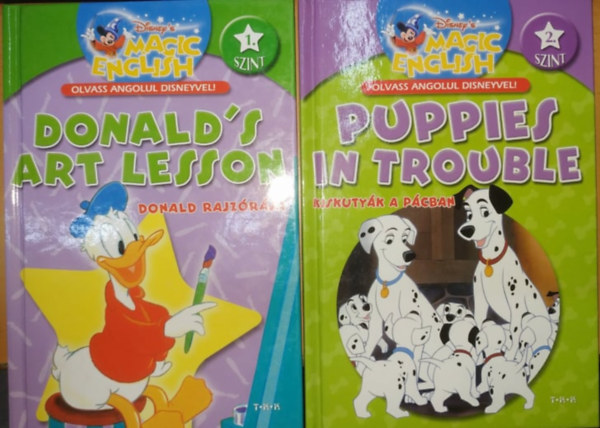 Tth Knyvkereskeds, Tth Csaba - 2 db Olvass angolul Disneyvel!: Donald's Art Lesson/Donald rajzrja (1. szint) + Puppies int Trouble/Kiskutyk a pcban (2. szint)