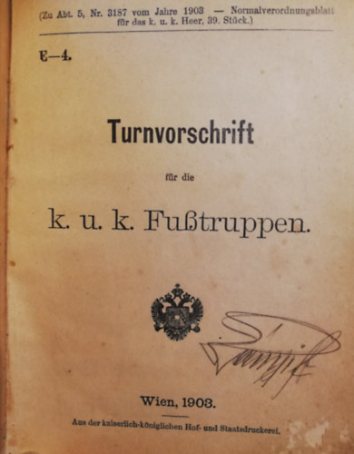Turnvorschrift für die k.u.k.Fusstruppen