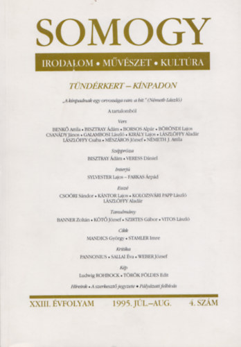 Somogy - Irodalom, mvszet, kultra - 1995. jl.-aug. XXIII. vf. 4. szm