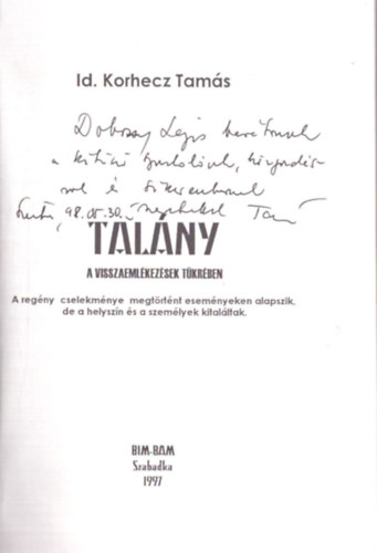 Id. Korhecz Tamás - Talány (dedikált)