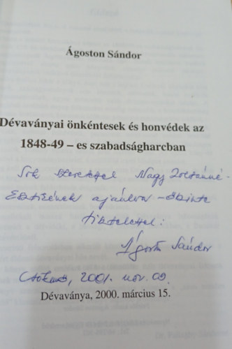 goston Sndor - Dvavnyai nkntesek s honvdek az 1848-49-es szabadsgharcban