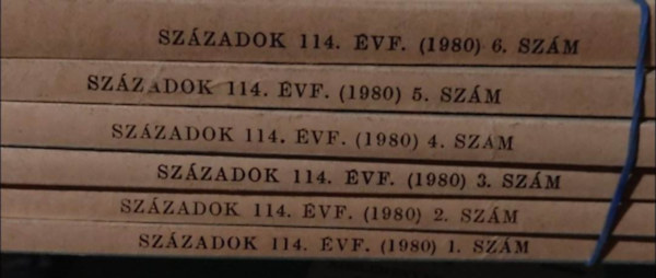 Szzadok 1980/1-6. (A Magyar Trtnelmi Trsulat kzlnye)