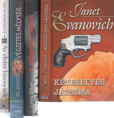 Leslie Silbert, Iris Johansen, David Rosenfelt Janet Evanovich - 4 db. krimi (Kétesélyes játszma + A jádesárkány rejtélye + Végzetes mélység + Az eltűnt bizonyíték)