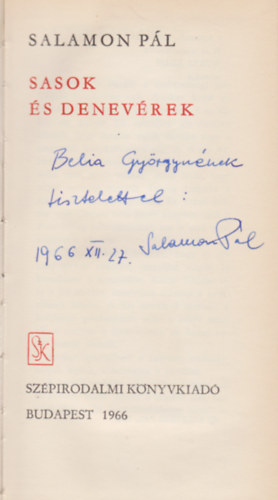 Salamon Pl - Sasok s denevrek (Dediklt)
