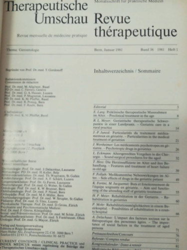 Therapeutische Umschau Revue thérapeutique 1981 teljes évfolyam egybekötve