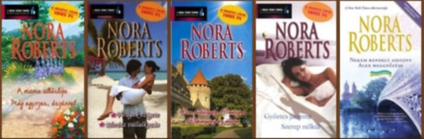 Nora Roberts - 5 db-os k�nyvcsomag (10 m� - 5 k�tetben: A mama alb�rl�je - M�g egyszer, �rz�ssel / Vir�gok szigete - Mer�sz v�llalkoz�s / Bor, boldogs�g, Bretagne - K�preg�ny az �letem / Gy�ztes j�tszma - Szerep n�lk�l / Nekem rendelt asszony -