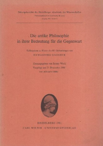 Die antike Philosophie in ihrer Bedeutung f�r die Gegenwart
