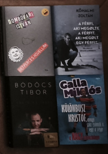 Bödőcs Tibor, Dombóvári István, Galla Miklós Kőhalmi Zoltán - 4db könyv magyar humoristáktól - Kőhalmi-A férfi, aki megölte a férfit, aki megölt egy férfit, avagy 101 hulla Dramfjordban, Bödőcs-Addig se iszik, Dombóvári-Netperces novellák, Galla-Különbusz Kristóf, avagy száz csónak is egy a v