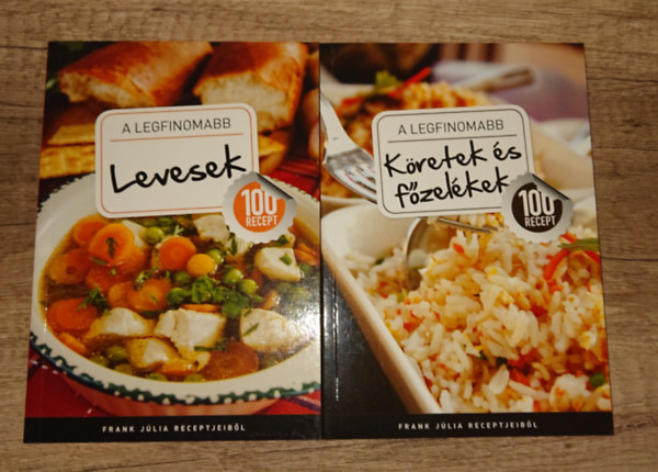 Frank J�lia - 2 kis Frank J�lia szak�csk�nyv: A legddfinomabb levesek, A legfinomabb k�retek �s f�zel�kek
