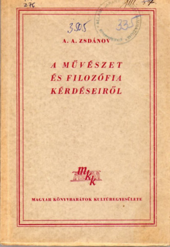 A.A. Zsdnov - A mvszet s filozfia krdseirl