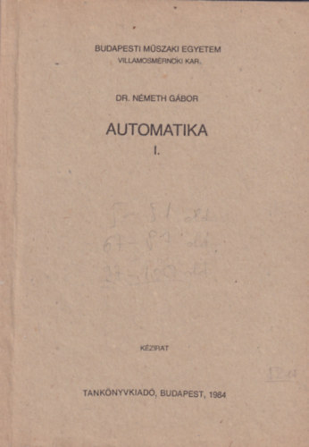 Dr. Nmeth Gbor - Automatika I. - III. ktet kzirat 1992