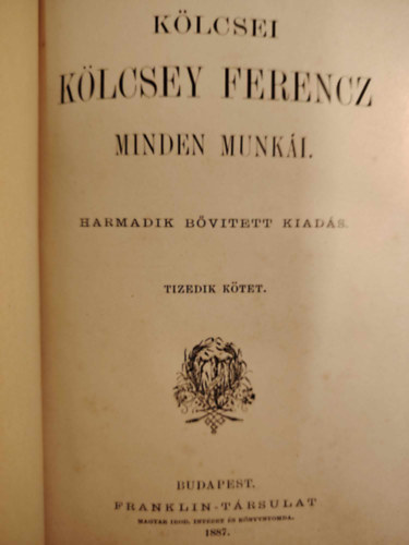 K�lcsey Ferenc - K�lcsey Ferencz minden munk�i X. k�tet