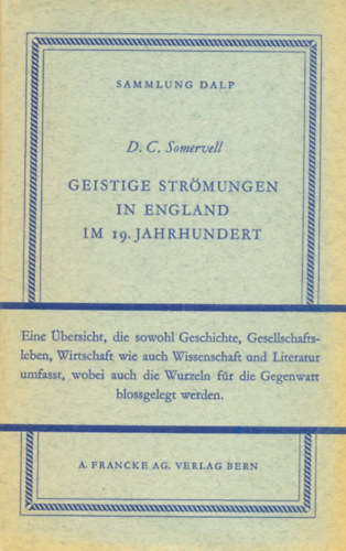 Sammlung Dalp - Geistige strmungen in England im 19. jahrhundert