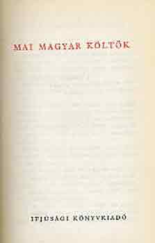 Vargha Bal�zs  (szerk.) - Mai magyar k�lt�k