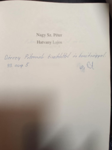 Nagy Sz. P�ter - Hatvany Lajos