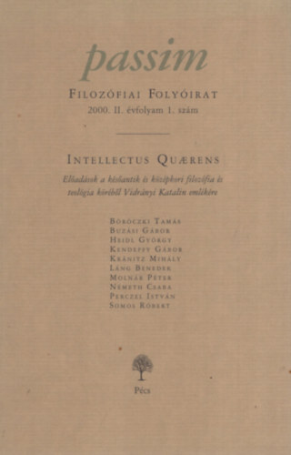 Passim (Filozfiai Folyirat) 2000/II. vfolyam 1. szm