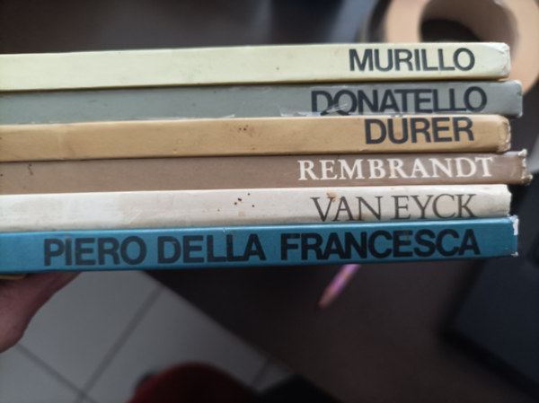 6db mvszeti knyv: Murillo, Donatello, Drer, Rembrandt, Van Eyck, Piero Della Francesca