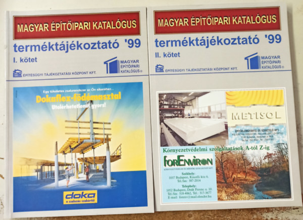 Dr.  Hamvay P�ter (F�szerk.) - Term�kt�j�koztat� '99 I-II k�tet - Magyar �p�t�ipari katal�gus