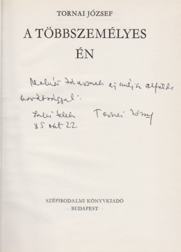 Tornai J�zsef - A t�bbszem�lyes �n (Dedik�lt)