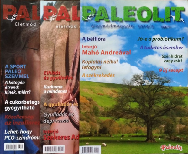 Szendi Gábor (főszerk.) - Paleolit Életmód Magazin, 2013/1. + 2014/1-2. (3 szórványszám)