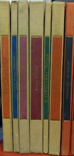 Kosztol�nyi Dezs�  (ford.) - 7 db-os k�nyvcsomag Kosztol�nyi v�logatott m�ford�t�sai sorozatb�l (Nem teljes - Wilde: K�ltem�nyek / Byron: Beppo - Mazeppa / Kaleidoszk�p / N�met k�lt�k / Maupassant: Versek / Francia k�lt�k / G�raldy: Te meg �n)