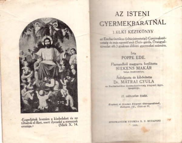 Poppe Ede, Siekens Mak�r ford. - Az isteni gyermekbar�tn�l - lelki k�zik�nyv