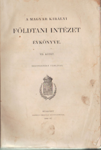 Dr. Staub Mricz - A Magyar Kirlyi Fldtani Intzet vknyve VII. ktet