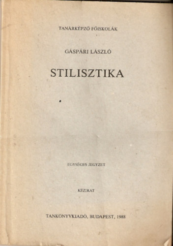 G�sp�ri L�szl� - Stilisztika - K�zirat